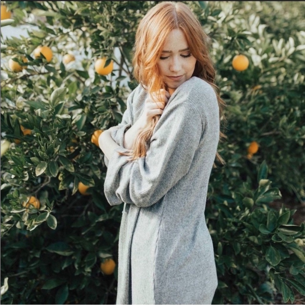 CJLA ‘Ryley’ Gray Ribbed Duster Cardigan